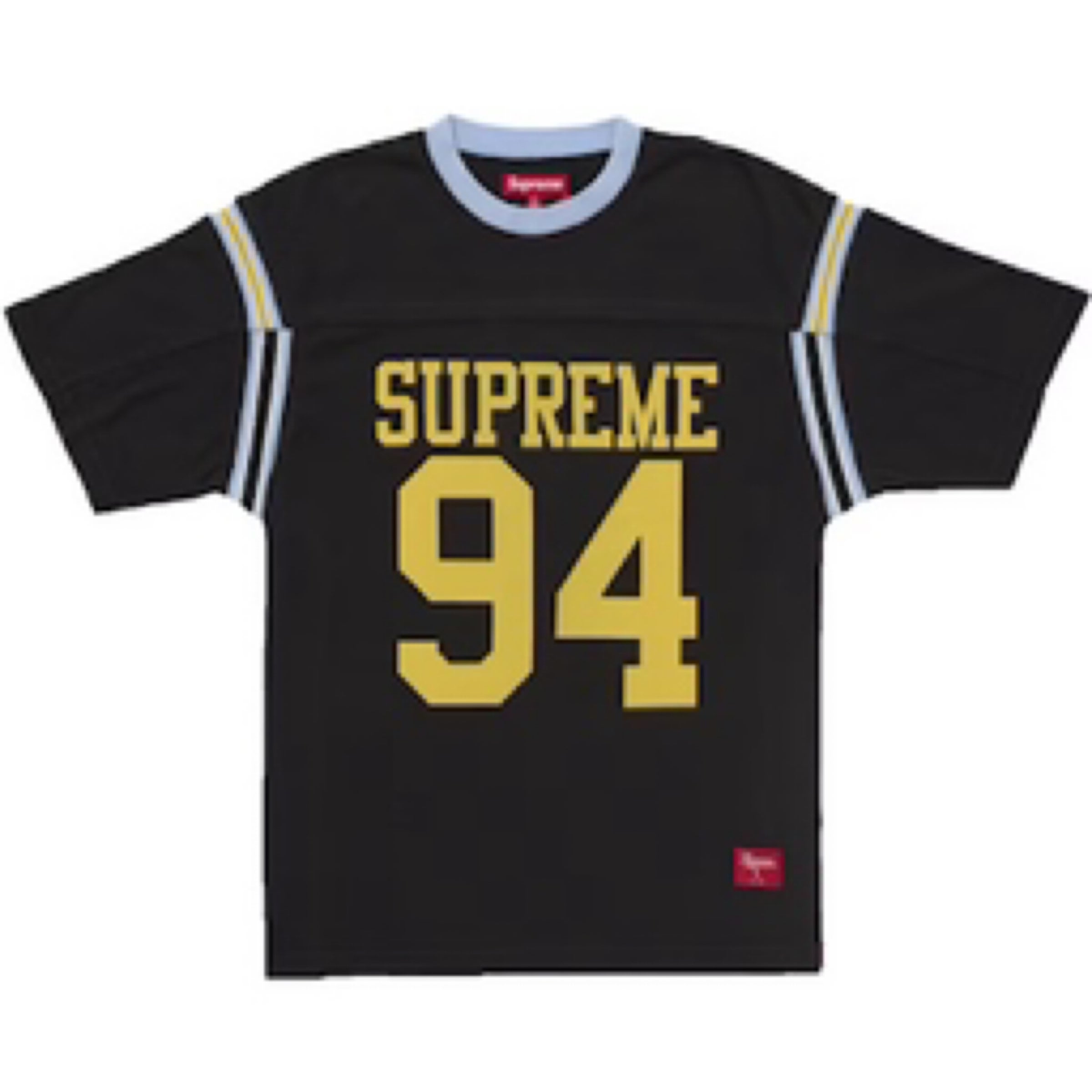 Supreme Black Split Football Tee | PRESTIGE COLLECTIVE