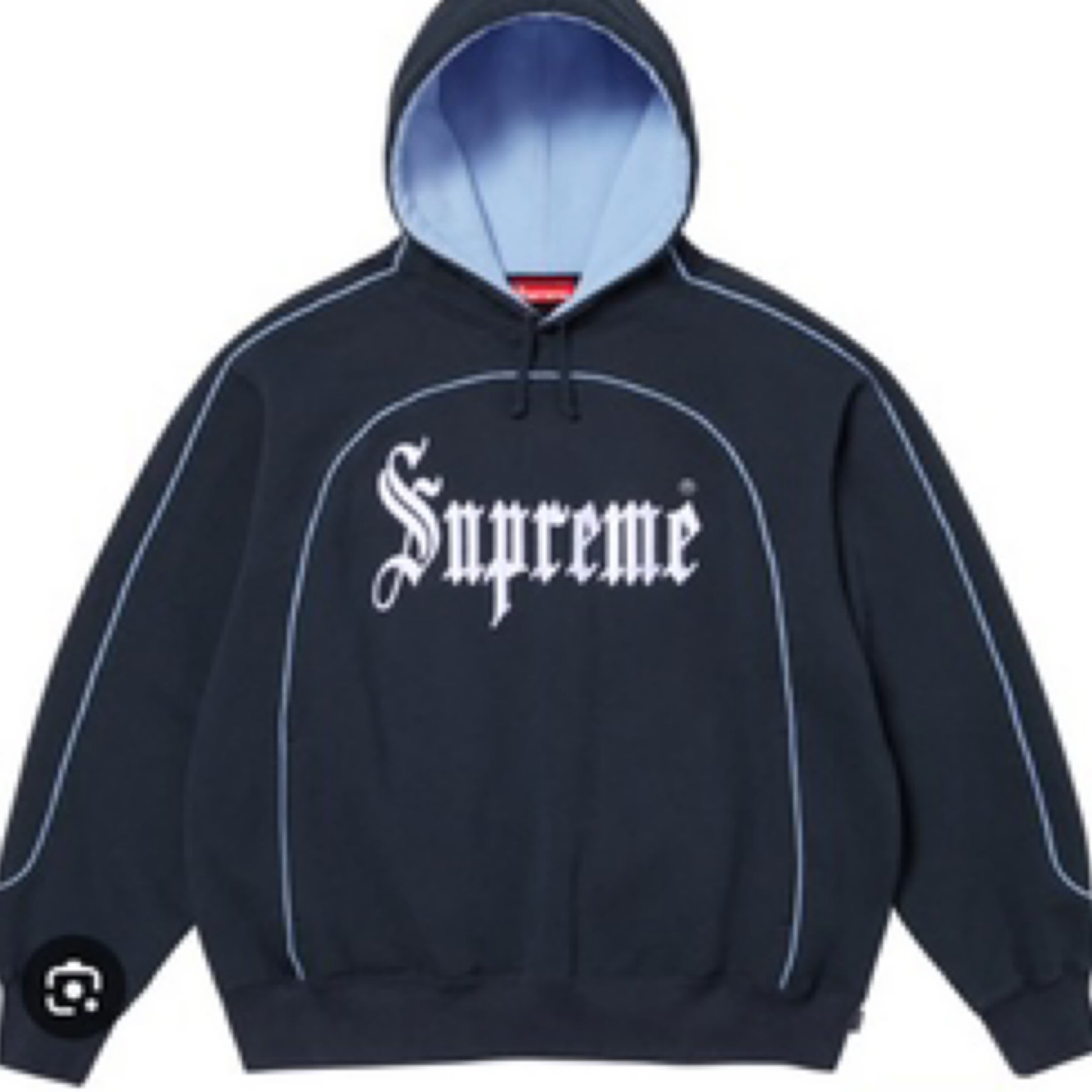 Supreme Navy Curve Piping Sweatshirt | PRESTIGE COLLECTIVE